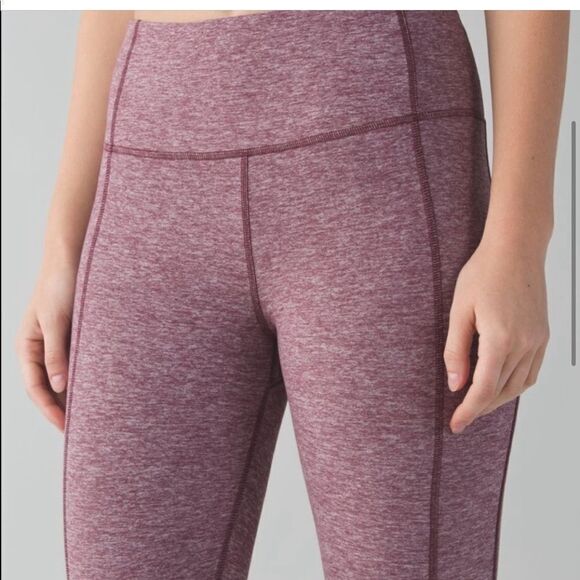 Lululemon Turn Around leggings Heathered Bordeaux Drama - Picture 3 of 10